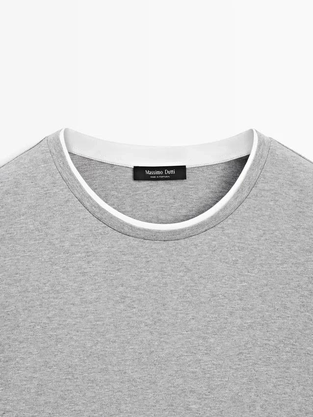 100% katoen T-shirt met contrasterende details 100% katoen T-shirt met contrasterende details