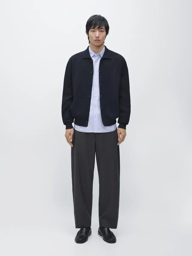 100% katoenen gebreid vest met polokraag 100% katoenen gebreid vest met polokraag