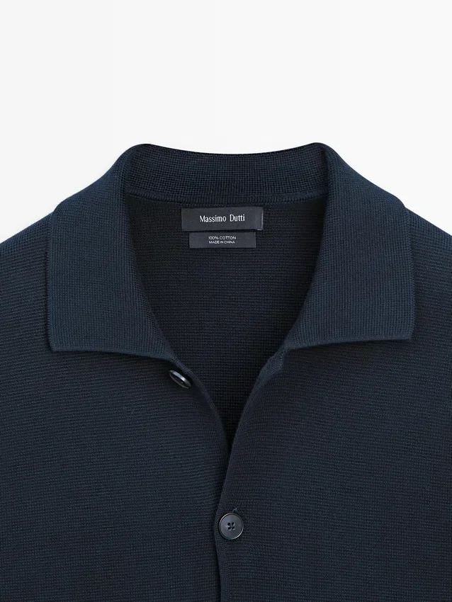 100% katoenen gebreid vest met polokraag 100% katoenen gebreid vest met polokraag