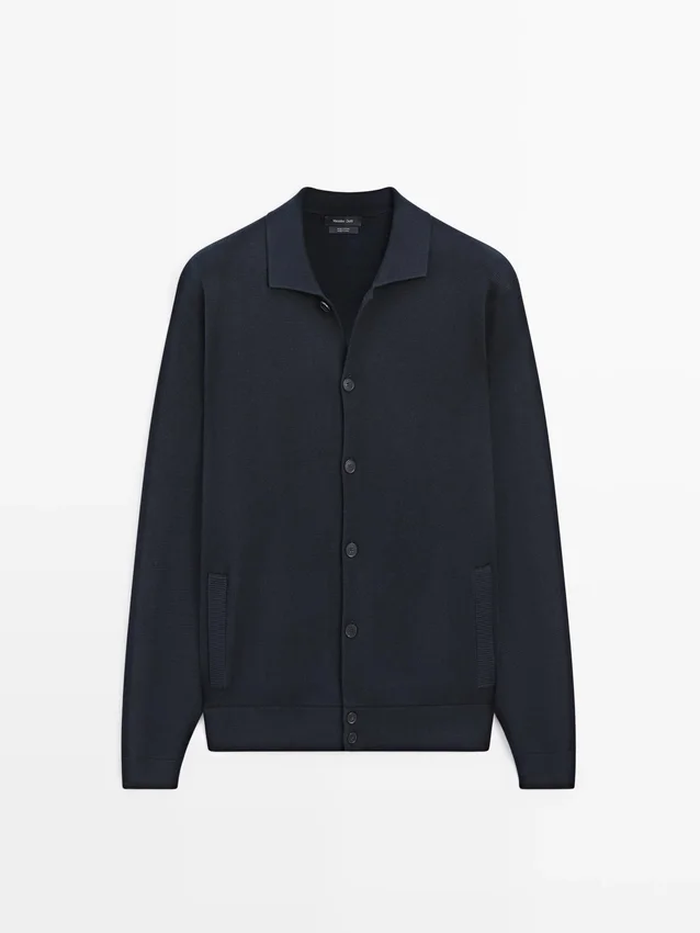 100% katoenen gebreid vest met polokraag 100% katoenen gebreid vest met polokraag