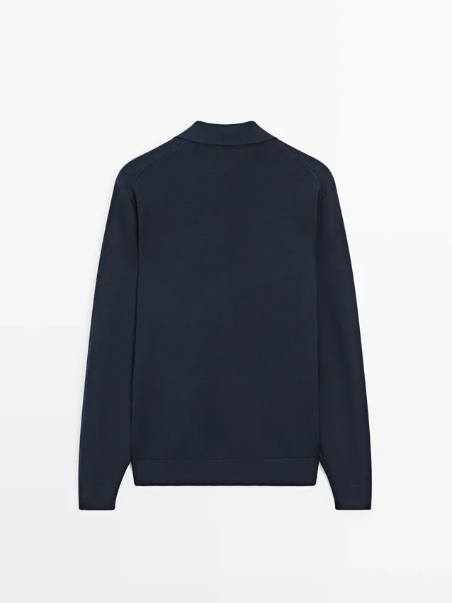 100% katoenen gebreid vest met polokraag 100% katoenen gebreid vest met polokraag