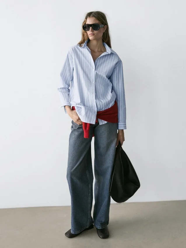 100% katoenen gestreept overhemd 100% katoenen gestreept overhemd