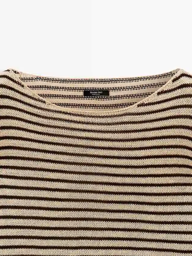 100% katoenen gestreepte gebreide trui 100% katoenen gestreepte gebreide trui