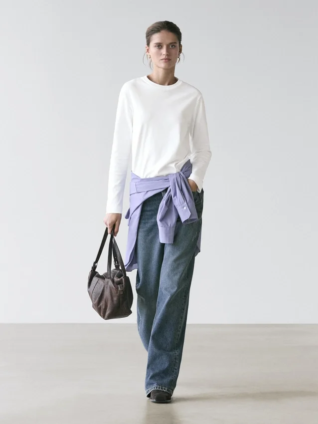 100% katoenen interlock T-shirt met lange mouwen 100% katoenen interlock T-shirt met lange mouwen