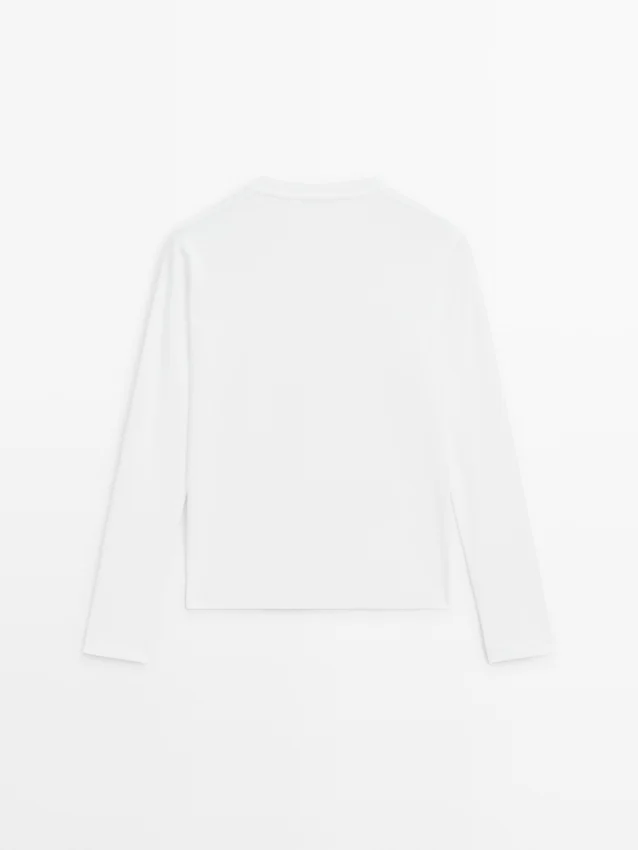 100% katoenen interlock T-shirt met lange mouwen 100% katoenen interlock T-shirt met lange mouwen