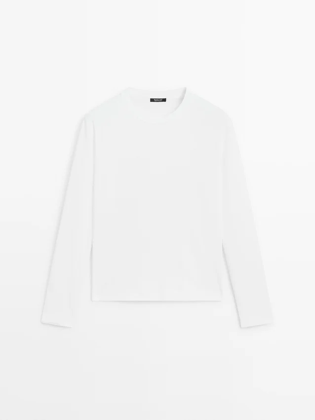 100% katoenen interlock T-shirt met lange mouwen 100% katoenen interlock T-shirt met lange mouwen