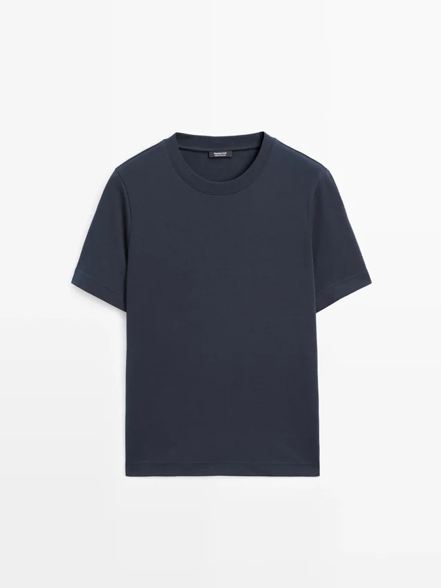 100% katoenen interlock T-shirt met ronde hals 100% katoenen interlock T-shirt met ronde hals