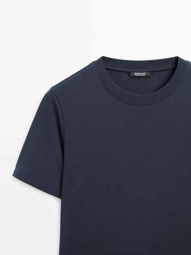 100% katoenen interlock T-shirt met ronde hals 100% katoenen interlock T-shirt met ronde hals