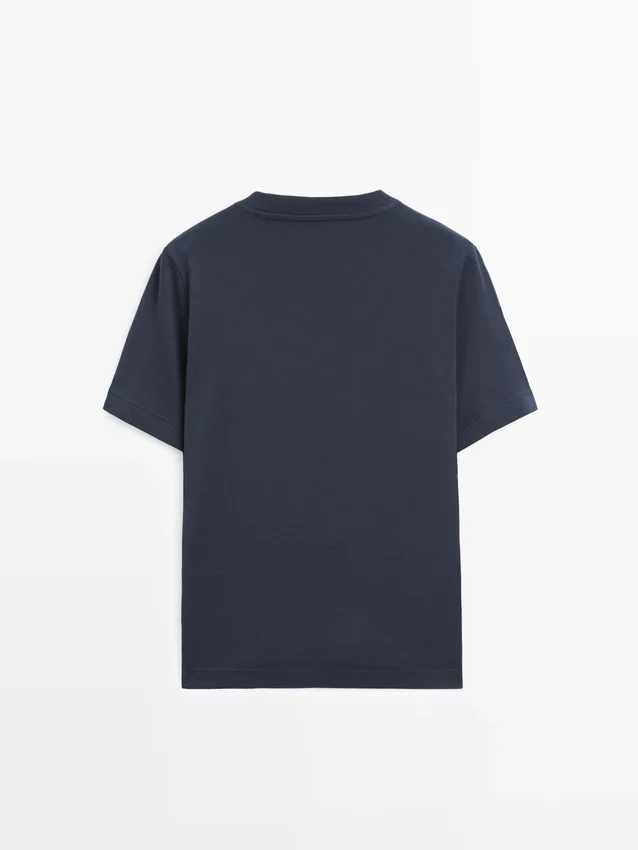 100% katoenen interlock T-shirt met ronde hals 100% katoenen interlock T-shirt met ronde hals