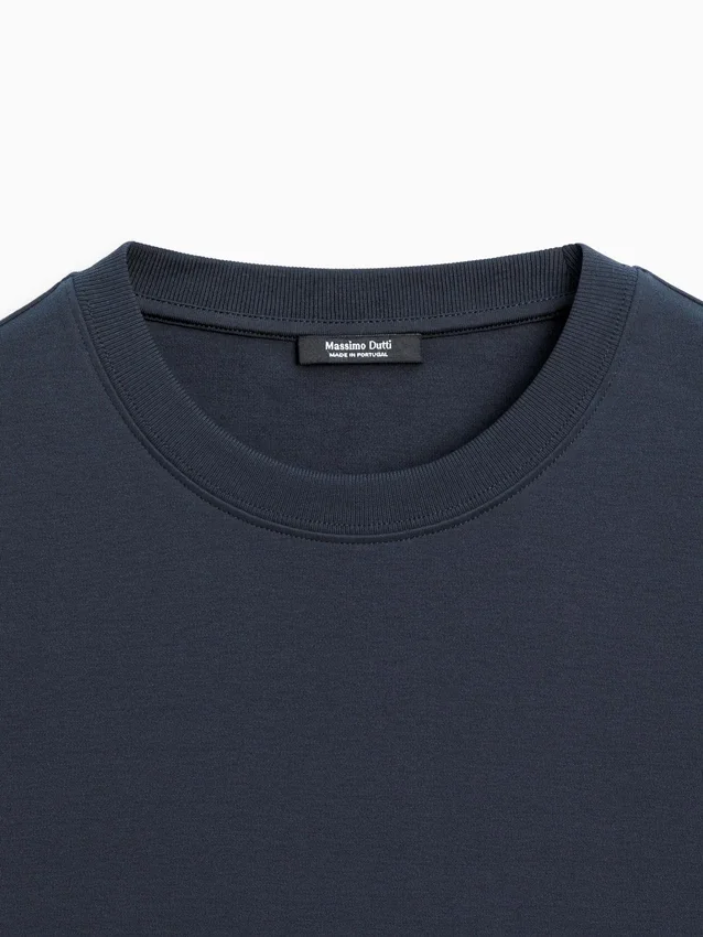 100% katoenen interlock T-shirt met ronde hals 100% katoenen interlock T-shirt met ronde hals