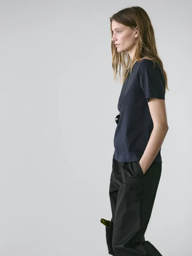 100% katoenen interlock T-shirt met ronde hals 100% katoenen interlock T-shirt met ronde hals