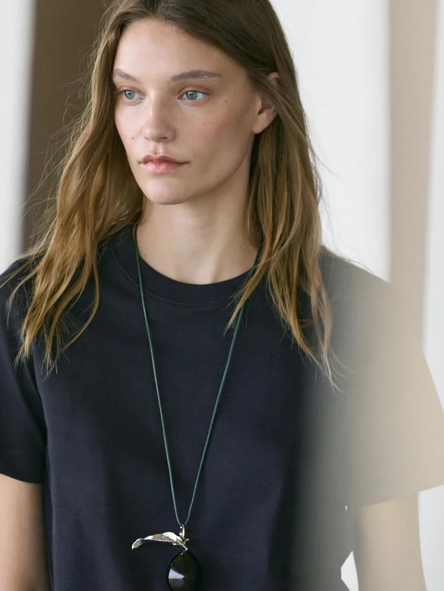 100% katoenen interlock T-shirt met ronde hals 100% katoenen interlock T-shirt met ronde hals