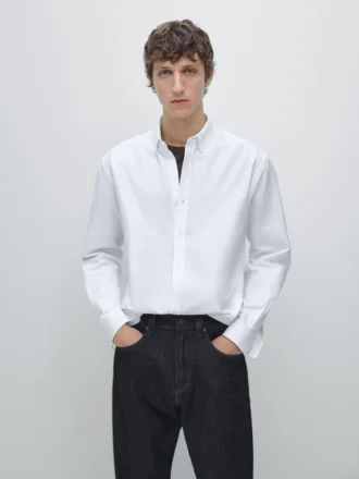 100% katoenen Oxford-overhemd met normale pasvorm