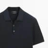 100% katoenen poloshirt met kabelpatroon