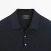 100% katoenen poloshirt met kabelpatroon