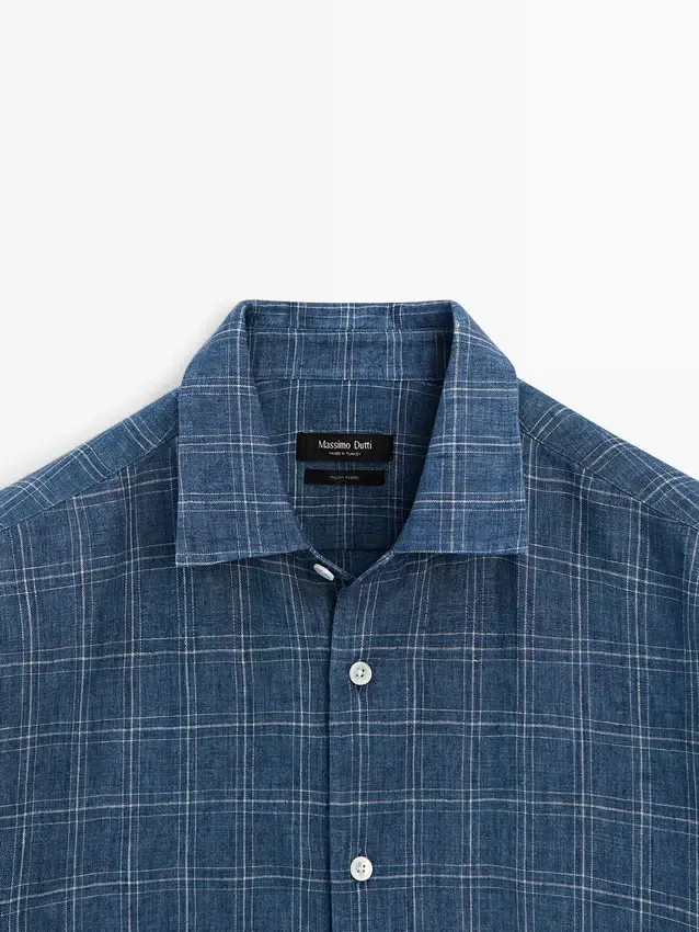 100% linnen geruit overhemd 100% linnen geruit overhemd