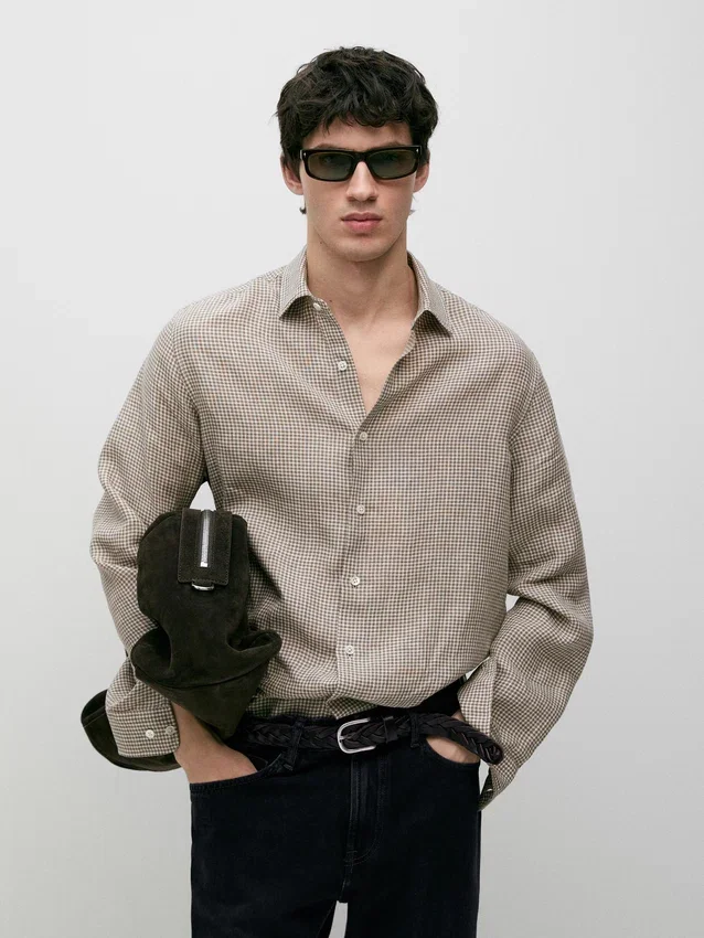 100% linnen geruit overhemd 100% linnen geruit overhemd