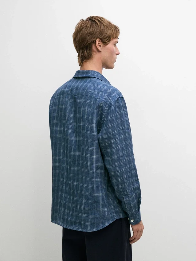 100% linnen geruit overhemd 100% linnen geruit overhemd