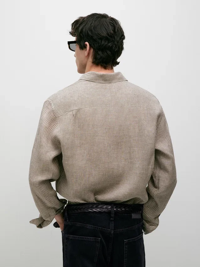 100% linnen geruit overhemd 100% linnen geruit overhemd