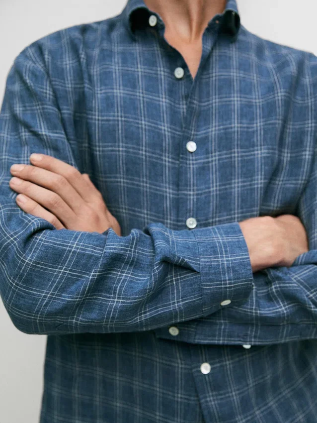 100% linnen geruit overhemd 100% linnen geruit overhemd