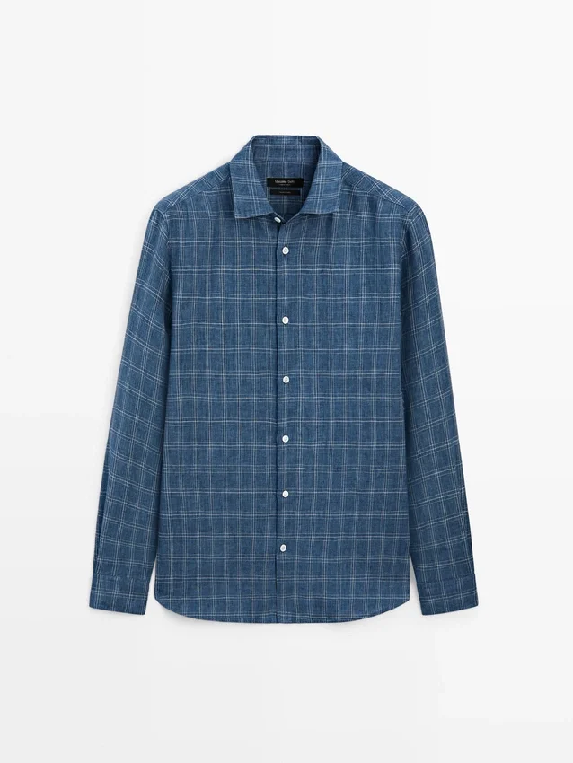 100% linnen geruit overhemd 100% linnen geruit overhemd