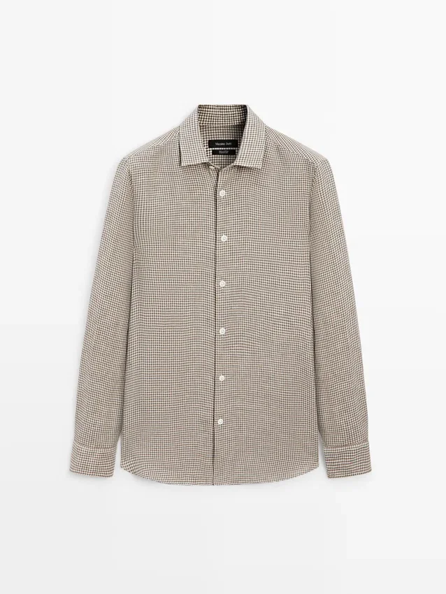 100% linnen geruit overhemd 100% linnen geruit overhemd