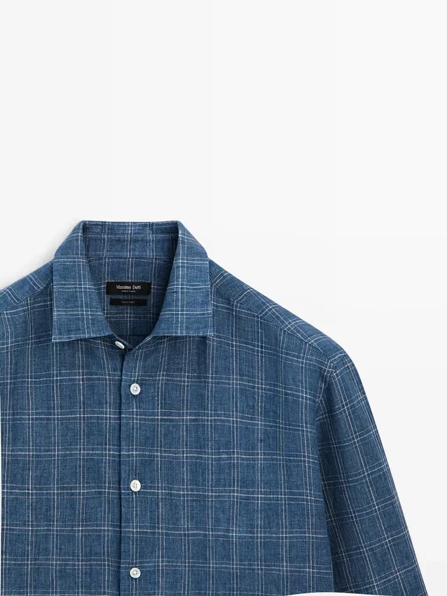 100% linnen geruit overhemd 100% linnen geruit overhemd