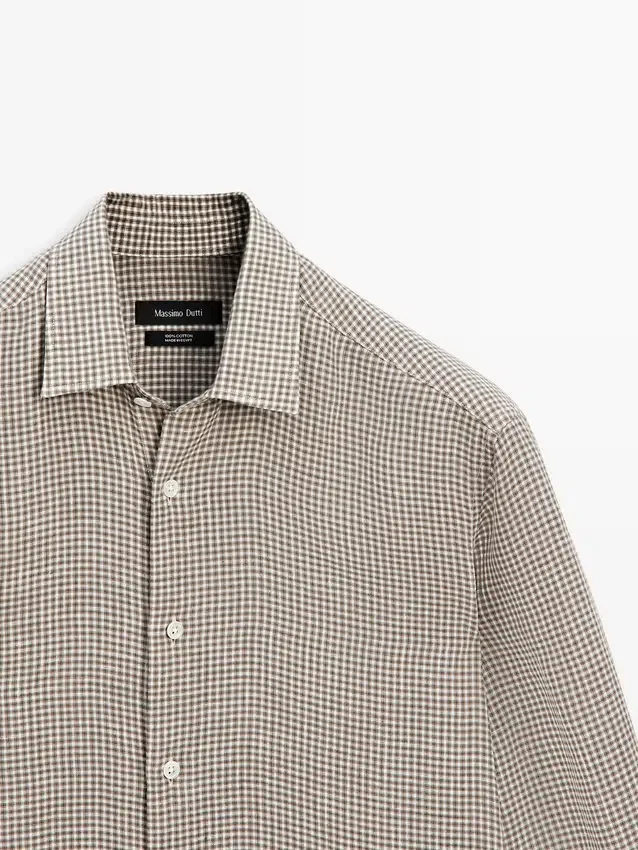 100% linnen geruit overhemd 100% linnen geruit overhemd