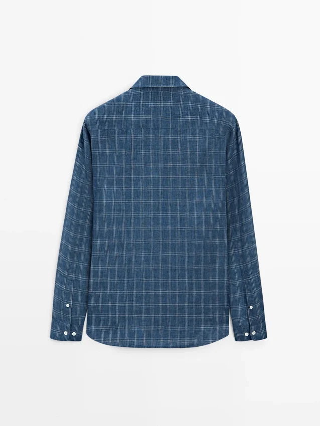 100% linnen geruit overhemd 100% linnen geruit overhemd