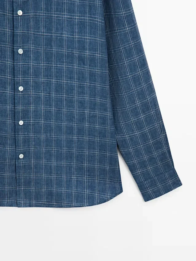 100% linnen geruit overhemd 100% linnen geruit overhemd