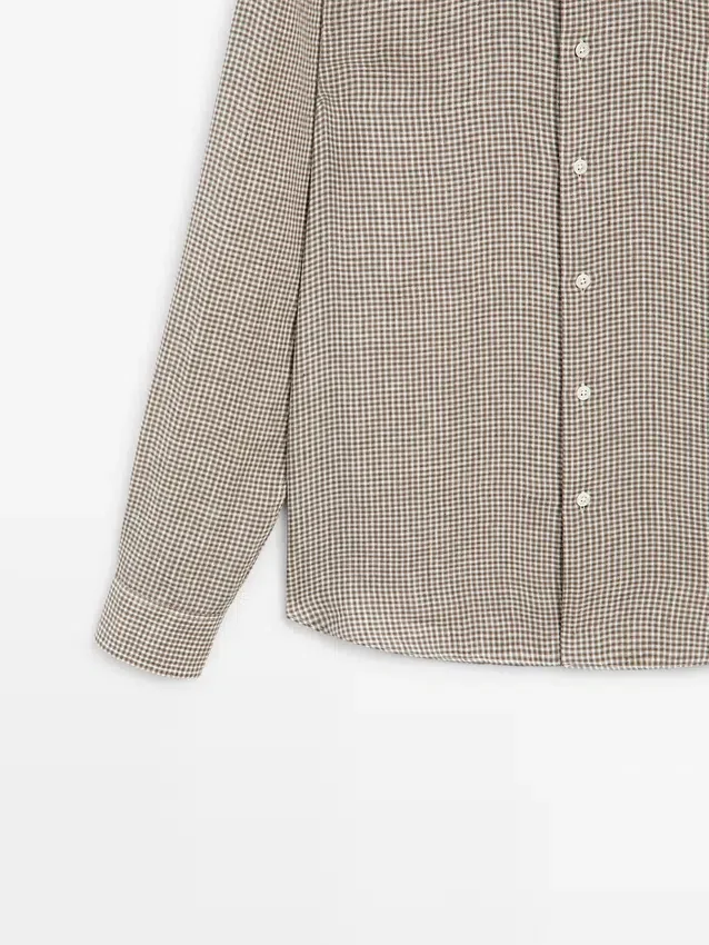 100% linnen geruit overhemd 100% linnen geruit overhemd