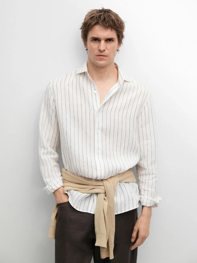 100% linnen gestreept overhemd 100% linnen gestreept overhemd