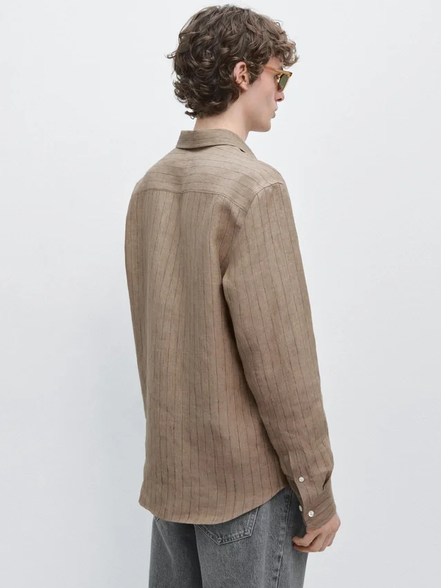 100% linnen gestreept overhemd 100% linnen gestreept overhemd