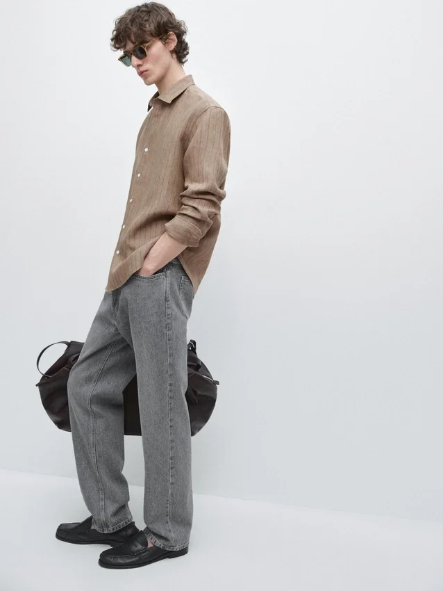 100% linnen gestreept overhemd 100% linnen gestreept overhemd