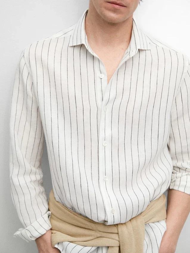 100% linnen gestreept overhemd 100% linnen gestreept overhemd