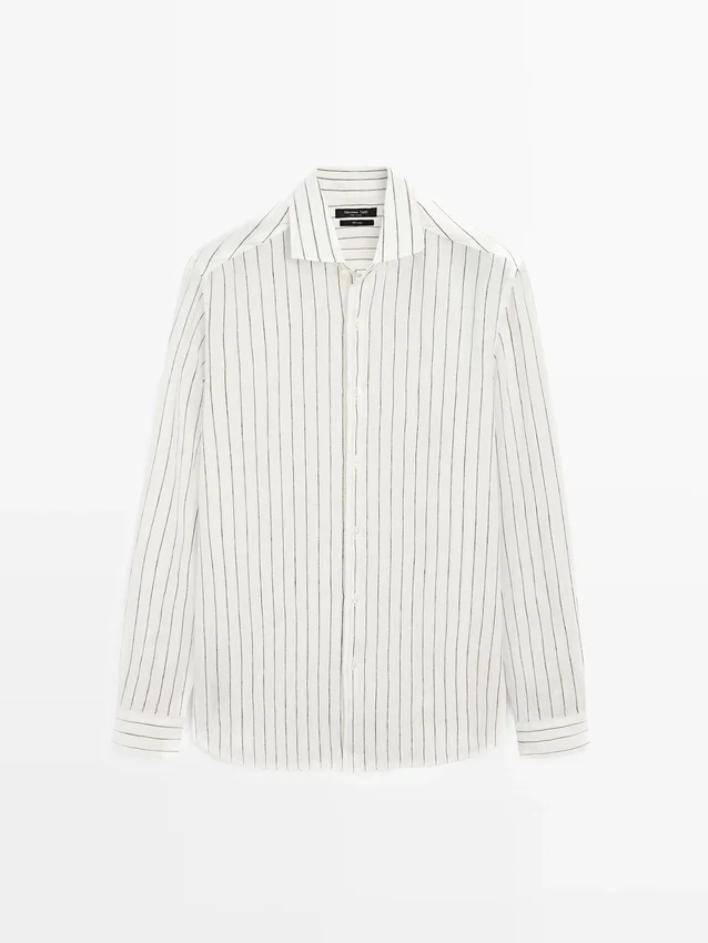 100% linnen gestreept overhemd 100% linnen gestreept overhemd