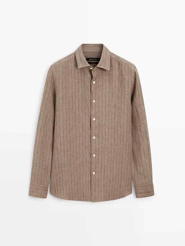 100% linnen gestreept overhemd 100% linnen gestreept overhemd