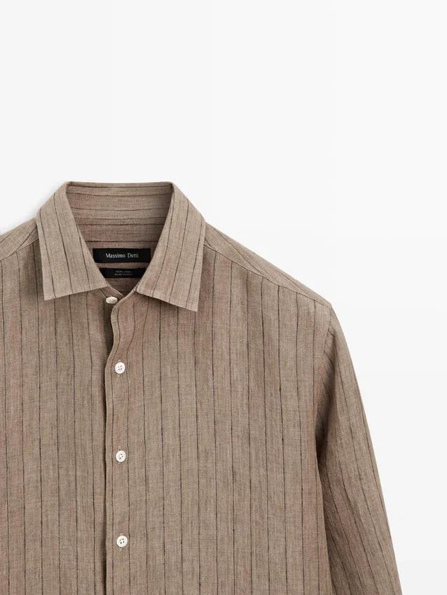 100% linnen gestreept overhemd 100% linnen gestreept overhemd