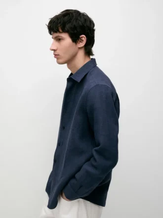 100% linnen overhemd met normale pasvorm