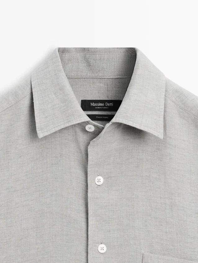 100% linnen overhemd met zakdetail 100% linnen overhemd met zakdetail