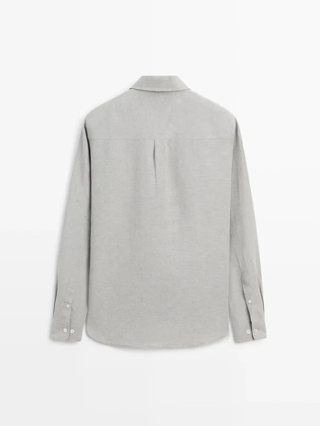 100% linnen overhemd met zakdetail 100% linnen overhemd met zakdetail