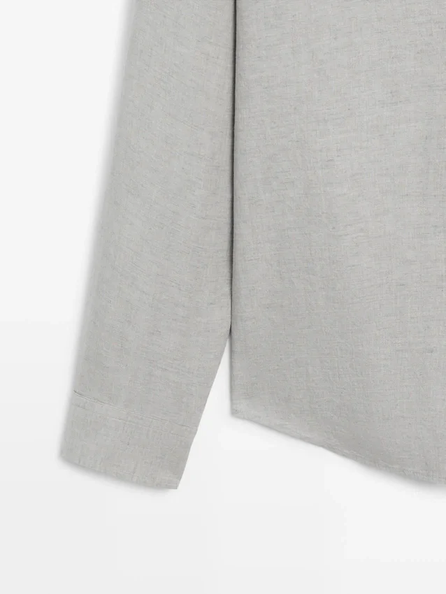 100% linnen overhemd met zakdetail 100% linnen overhemd met zakdetail