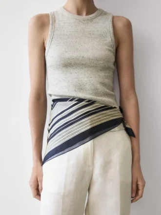 100% zijden gestreepte sjaal