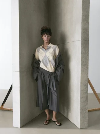 Argyle gebreide Polo-trui