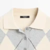 Argyle gebreide Polo-trui