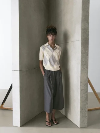 Argyle gebreide Polo-trui