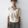 Argyle gebreide Polo-trui