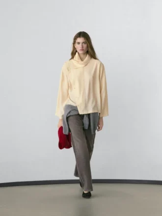 Asymmetrisch overhemd met knopen