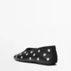 Ballerina’s met studs en vierkante neus Ballerina’s met studs en vierkante neus