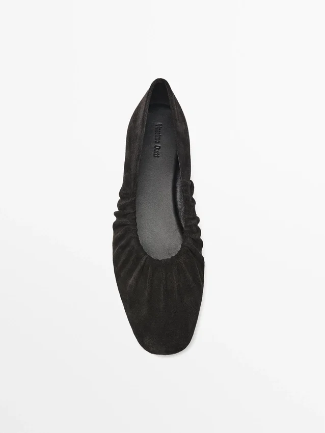 Balletflatjes van gerimpeld splitleer Balletflatjes van gerimpeld splitleer